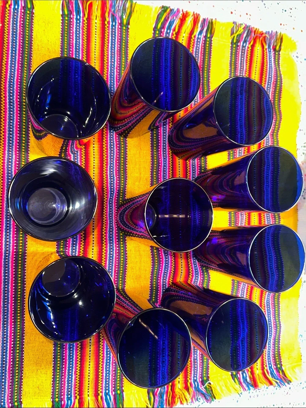 Cobalt Blue Glass Tumbler Set - Durable Everyday Drinkware